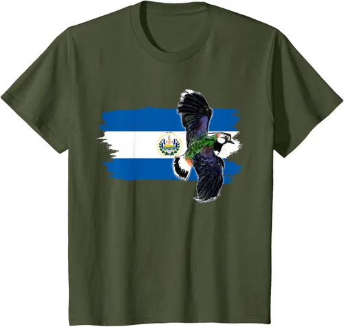 Vista 10 de Camiseta con la bandera de El Salvador, mapa de El Salvador, camiseta de Salvador para mujer, Negro