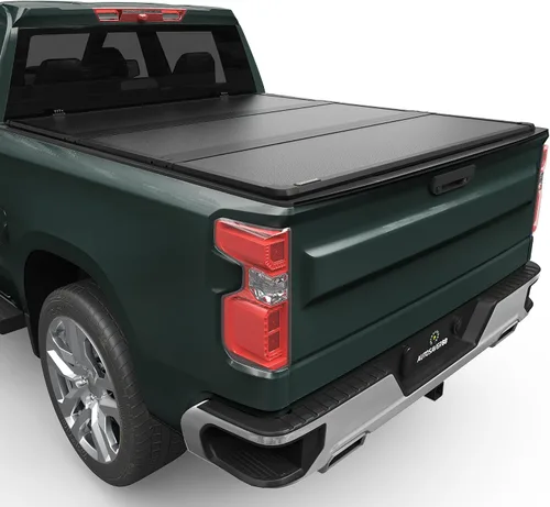 Vista 14 de Autosaver88 Cubierta tonneau de polímero reforzado con fibra para caja de camión, rígida, de tres pliegues, caja de 5.8 pies