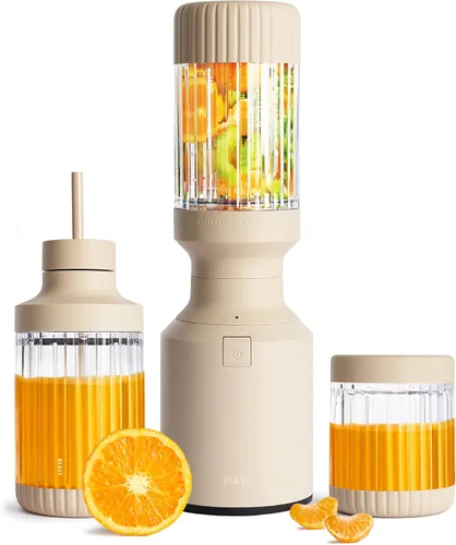 Vista 9 de The Beast Mini Blender Plus Mini licuadora de cocina para encimera Mezcla de batidos y batidos, aderezos, salsas, salsas Recipientes Azul