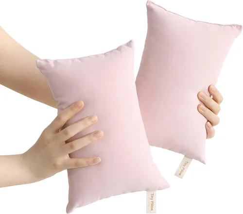 Vista 19 de BEDSUM Paquete de 2 almohadas pequeñas, mini almohada de microfibra de 11 x 7 pulgadas para viajes, mascotas, suaves y lavables a máquina, almohadas