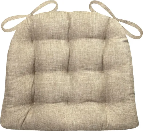 Vista 54 de Barnett Almohadilla para silla de comedor con lazos. Gamuza microfibra, microgamuza, reversible, relleno de espuma de látex, se puede lavar a Negro