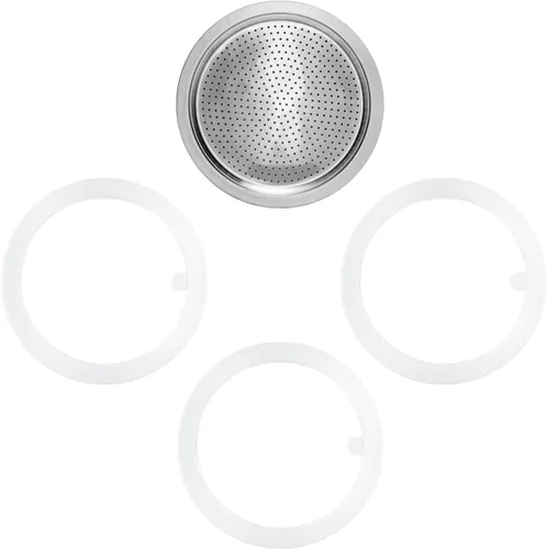 Vista 8 de wedrink 1 filtro y 3 sellos de silicona de repuesto para cafetera de aluminio Moka Pot y estufa Espresso (6 tazas)