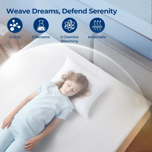 Vista 5 de TASTELIFE Protector de Cama Gemela Impermeable, Funda de Colchón Ultra Suave y Transpirable con Bolsillo Profundo Ajustable de hasta 8"-21