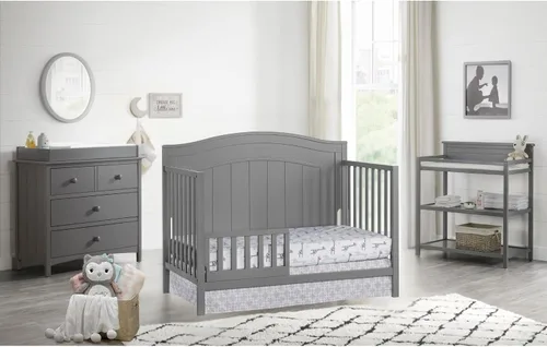 Vista 2 de Oxford Baby Nolan/North Bay - Kit de conversión de riel de protección de cuna a cama infantil, gris paloma, certificado GreenGuard Gold Gris