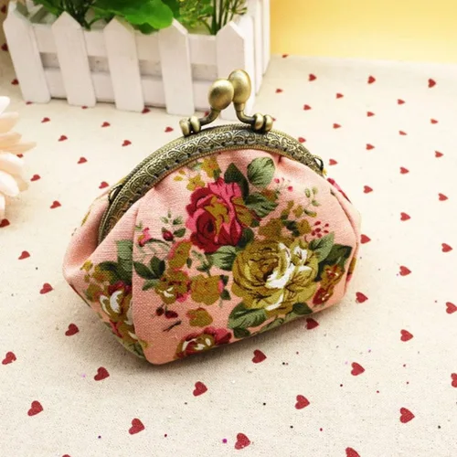 Vista 2 de Toraway - Cartera mini monedero, vintage, patrón floreado, para mujer