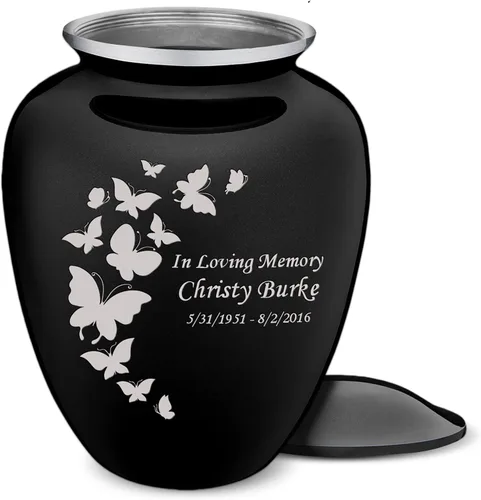 Vista 10 de Geturns Embrace Urnas de Cremación de Mariposa Personalizadas para Adultos para Cenizas Humanas I Urna Funeraria Grande Negra para Mujeres y Hombres
