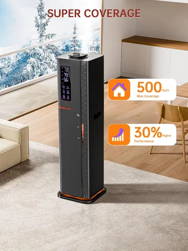 Vista 6 de Humidificadores de 2.64 galones para habitación grande, niebla cálida y fría de hasta 500 pies cuadrados, difusor de luz ambiental de llenado