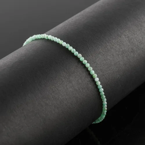 Vista 5 de OdrillionGems Pulsera de bolo de plata de ley 925 con cuentas redondas facetadas, hecha a mano, minimalista, cristales curativos, deslizante