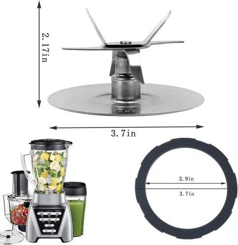 Vista 2 de Pro 1200 Blender Blade compatible con licuadoras Oster Pro 1200 con junta tórica de goma para piezas de repuesto Oster Pro 1200 Blender
