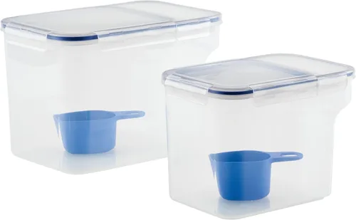 Vista 4 de LocknLock Easy Essentials - Juego de recipientes para almacenamiento de alimentos y cucharadas, sin BPA, aptos para lavavajillas, 4 piezas