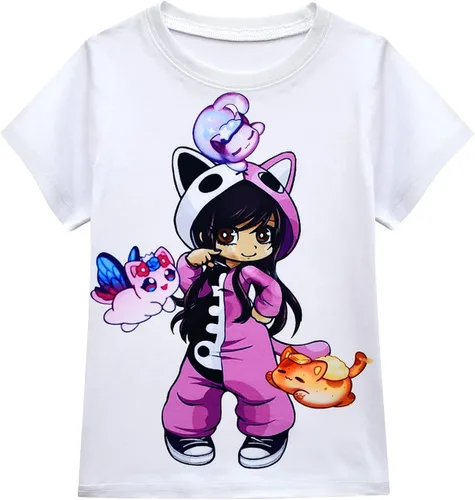 Vista 2 de Vowdicua Cute Cartoon Printed Game Character Short Sleeve Shirt Dress 3 Pieces