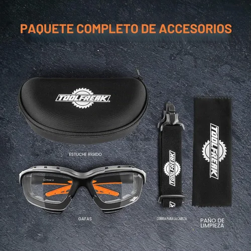 Vista 6 de ToolFreak Spoggles – Lente transparente con funda rígida – Gafas de seguridad y gafas protectoras – Lente de policarbonato, clasificación ANSI Z87