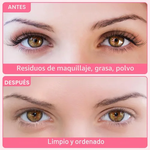 Vista 3 de Limpiador de extensiones de pestañas, espuma para pestañas, champú para pestañas para extensiones, mini ventilador portátil USB recargable, aire Kit