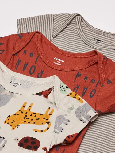 Vista 2 de Gerber Paquete de 5 mamelucos variados de manga corta para bebés niños