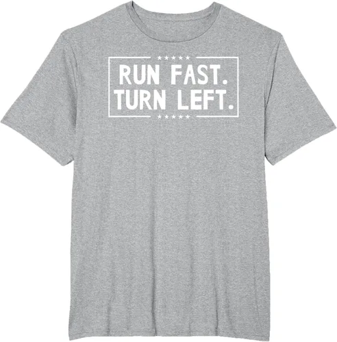 Vista 74 de Run Fast Turn Left - Camiseta para correr de pista y campo