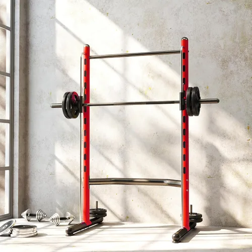 Vista 8 de Soozier Squat Rack with Pull Up Bar Adjustable Power Black Rojo