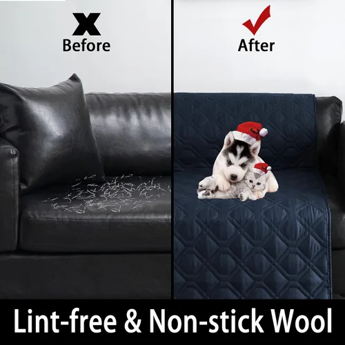Vista 4 de Funda de cama 100% impermeable para perro, 30 x 70 pulgadas, reversible, tapete de campamento reutilizable para niños, mascotas, perros y gatos Azul