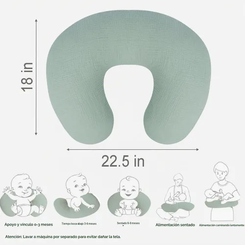 Vista 3 de Funda de almohada de lactancia, paquete de 2 fundas extraíbles de muselina de algodón para almohadas de lactancia, funda de almohada ultrasuave