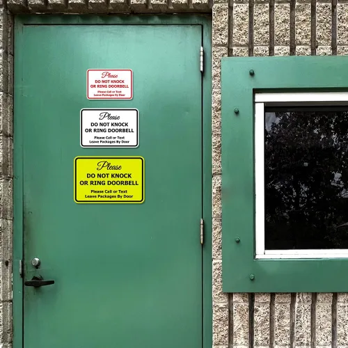 Vista 7 de Signs ByLITA Clásico enmarcado Por favor no golpee ni toque el timbre de la puerta, señal para pared o puerta - Fácil instalación Instrucción
