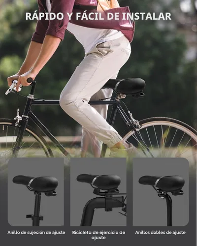 Vista 7 de Reemplazo de asiento de bicicleta, asiento de bicicleta para hombres y mujeres, cómodo sillín de bicicleta ancho con espuma viscoelástica acolchada
