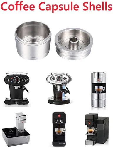 Vista 2 de Cápsulas de café inoxidables reutilizables para illy/Nespresso Cafetera Reutilizable de acero inoxidable Cápsulas de café Plateado