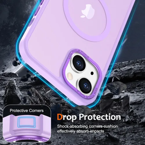 Vista 507 de Anuck - Funda magnética para iPhone 11 compatible con MagSafe, carcasa trasera mate translúcida dura, borde de TPU, delgada, resistente a impactos