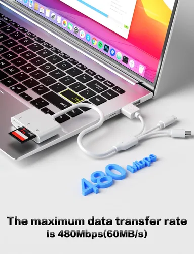 Vista 6 de Lector adaptador XD/TF/SD a iPhone con USB-C, USB-A, Lightning, lector de tarjetas SD MicroSD xD-Picture 3 en 1, adaptador OTG, adaptador de tarjeta
