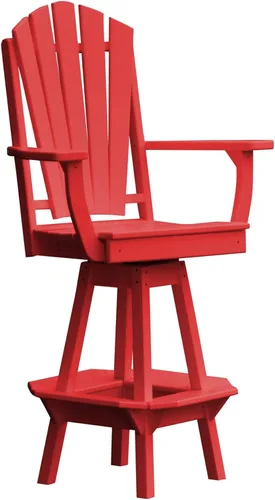 Vista 14 de Poly Lumber Adirondack - Silla giratoria de bar con brazos, color azul Aruba Azul (Aruba Blue)