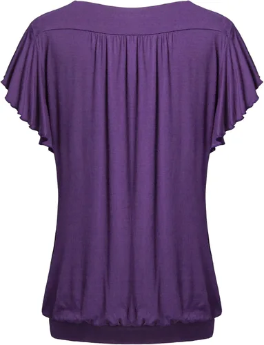 Vista 2 de Helloacc, camisa con mangas cortas con volado, holgada, cuello en V
