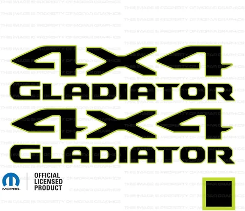 Vista 4 de Adhesivos gráficos de cabecera de gladiador 4x4 para Jeep Wrangler/Gladiator JL/JT (2019-2024) 392 bronce con contorno negro F392BO (juego de 2)