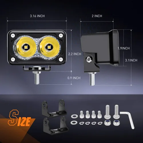 Vista 2 de Nilight 2 cápsulas LED de motocicleta de 3 pulgadas, 1300 lúmenes, luz de conducción EMC integrada, súper foco antiniebla todoterreno, luz auxiliar