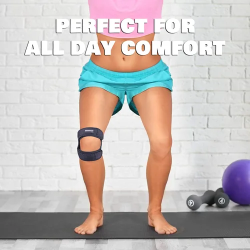 Vista 6 de THX4COPPER Rodillera de Rótula de Compresión Doble Ajustable para Alivio del Dolor, Soporte de Correa de Rodilla para Correr, Saltador, Ejercicio