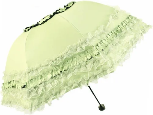 Vista 31 de Honeystore Paraguas plegable a prueba de rayos ultravioleta Princess Lace Parasol con cúpula anti-UV