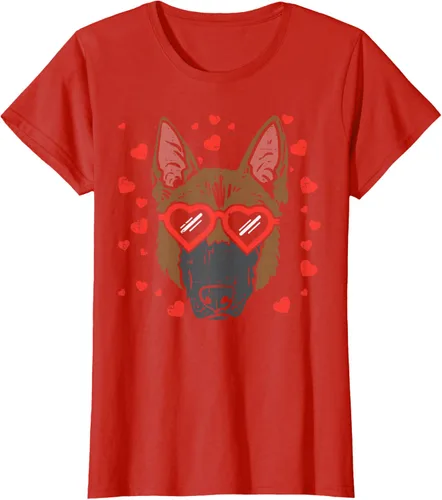 Vista 108 de Camiseta de regalo para perro con cara de pastor alemán, Negro, S