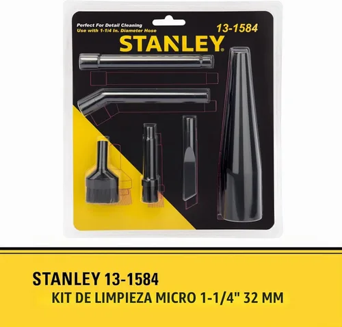 Vista 3 de Stanley 13-1584 Kit de limpieza micro accesorios de vacío para aspiradora húmeda/seca manguera de 1-1/4 pulgadas, paquete de 6