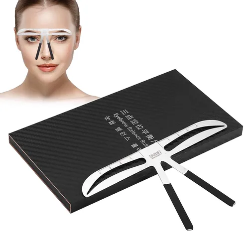 Vista 8 de Akinami - Regla para cejas, maquillaje permanente, plantilla de posicionamiento de 3 puntos, microblading simétrico para cejas