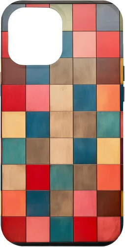 Vista 6 de Funda protectora con diseño a cuadros multicolor radiante para iPhone 14