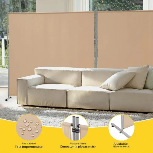 Vista 4 de Rantila Divisor de habitación de 2 paneles grandes, divisor de oficina portátil, cómodo móvil, pantalla de privacidad plegable para dormitorio