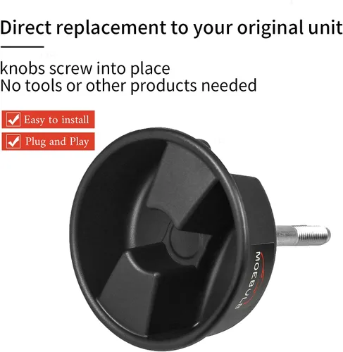 Vista 3 de Perilla de tornillo de montaje de panel duro superior rígido, 2 piezas, compatible con Jeep Wrangler JK 2dr y Unlimited 4dr 2007-2019 (negro)