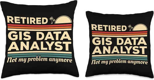Vista 3 de GIS Data Analyst Gifts Retired GIS Data Analyst Not My Problem Anymore - Almohada de 16 x 16 pulgadas, multicolor