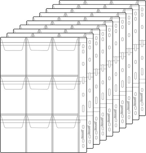 Vista 11 de 120 bolsillos de bolsillo para monedas, 2.480 x 2.638 in, colección de 12 bolsillos (2.480 in x 2.638 in cada bolsillo)