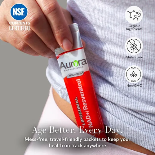 Vista 8 de Aurora Nutrascience Vida Lifescience - Suplemento líquido liposomal NAD+ con resveratrol/Amazon [NAD +/Resveratrol, paquete de 10 unidades]