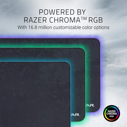 Vista 2 de Razer Goliathus - Alfombrilla de mouse para juegos Chroma extendida iluminación RGB Chroma personalizable, material de tela, control y velocidad