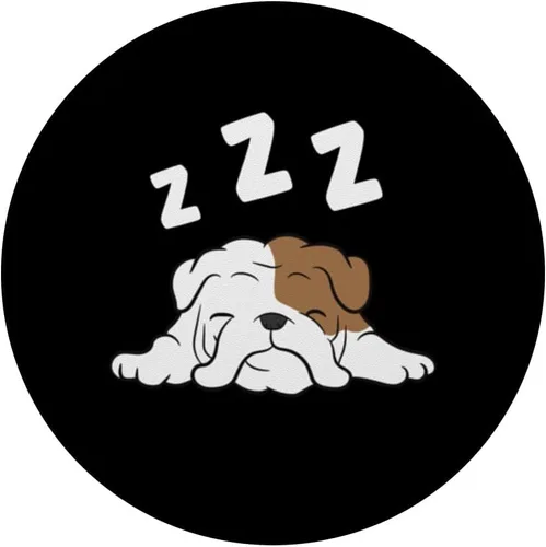 Vista 3 de Bulldog Inglés Sleeping Bulldog Pijama divertido Bulldog PopSockets intercambiable PopGrip