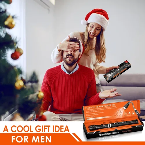 Vista 2 de Regalos para hombres, herramienta de recogida magnética LED, rellenos de calcetín para adultos, regalos de cumpleaños para hombres, linterna