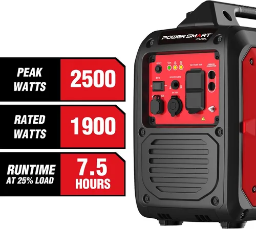 Vista 2 de Generador inversor portátil PowerSmart de 2500 vatios para acampar