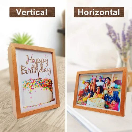 Vista 2 de Caja de música de feliz cumpleaños, marco de madera para fotos, regalos para niños, partes, amigos, compañeros de clase, colegas en cumpleaños