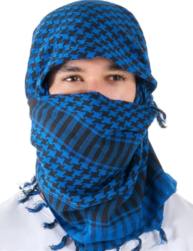 Vista 37 de LOVARZI Shemagh Cottons Arab Keffiyeh - Bufanda militar táctica para cabeza y cuello