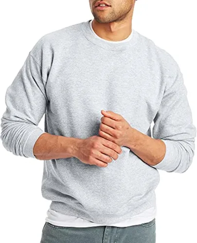 Vista 14 de Hanes Men's Sweatshirt, EcoSmart Fleece Crewneck Sweatshirt, Big & Tall Available, 1 or 2-Pack Marrón (Army Brown)