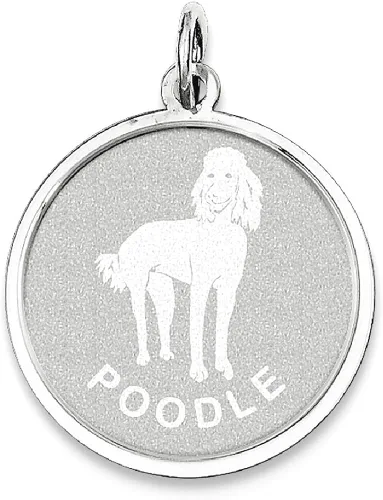 Vista 8 de Collar de plata de ley 925 con dije de disco de caniche, joyería fina para perro, joyería para mujer, regalos para ella